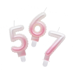 Svíčky dortové růžovo-bílá čísla