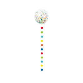 Balón latexový Jambo transparentní s barevným ocasem