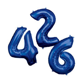 Balónky fóliové 88 cm modrá čísla