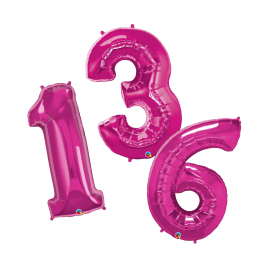 Balónky fóliové 92 cm růžová čísla