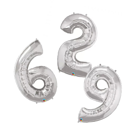 Balónky fóliové 92 cm stříbrná čísla