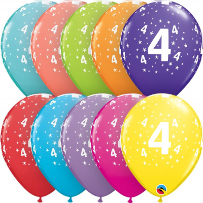Balónky latexové Ročník 4 barevné 6 ks                    