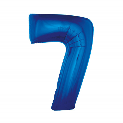 Balónek fóliový 92 cm číslo 07 modrý                    
