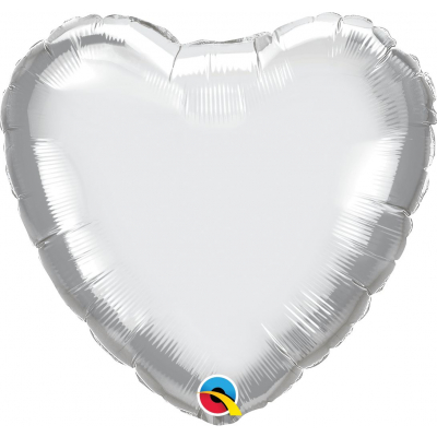 Balónek foliový Srdce stříbrná                    