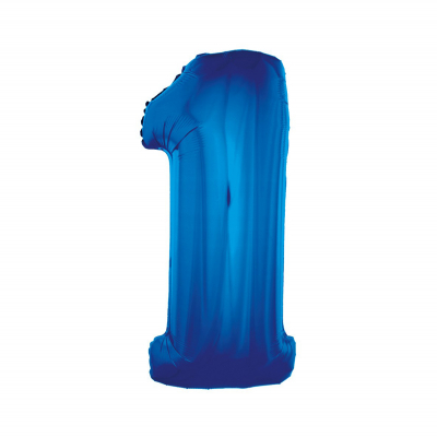 Levně Balónek fóliový 92 cm číslo 01 modrý Albi