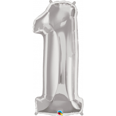 Levně Balónek fóliový 92 cm číslo 01 stříbrný Albi