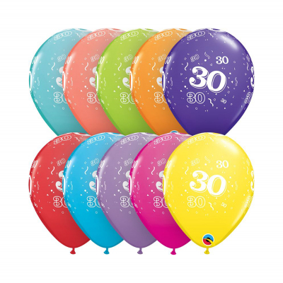 Balónky latexové Ročník 30 barevné 6 ks                    