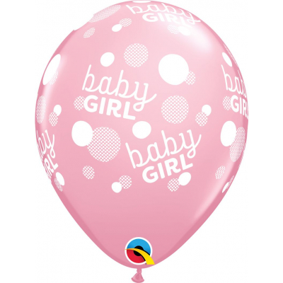 Balónky latexové Baby girl růžové 6 ks                    