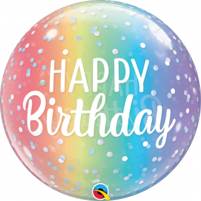 Balónek bublina Happy Birthday ombré                    