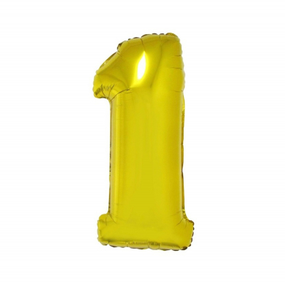 Levně Balónek fóliový 92 cm číslo 01 zlatý Albi