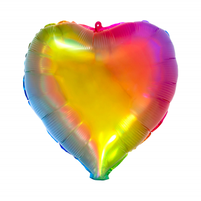Balónek fóliový Srdce duhové                    