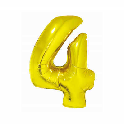 Levně Balónek fóliový 76 cm číslo 04 zlatý Albi