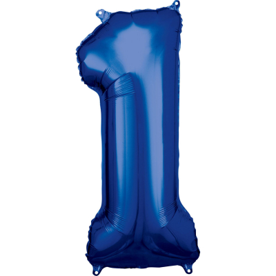Balónek foliový číslo 88 cm 1 modrý                    