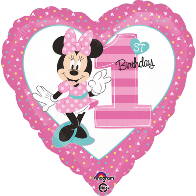 Balónek fóliový 1.narozeniny Minnie Mouse                    