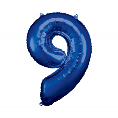 Levně Balónek fóliový 88 cm číslo 09 modrý Albi