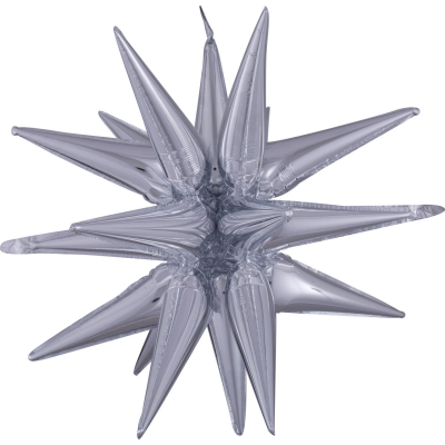 Balónek fóliový 3D Hvězda stříbrná                    