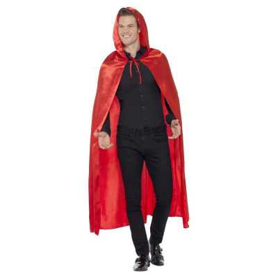                             Červený plášt s kapucí saténový                        