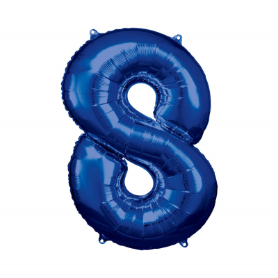 Levně Balónek fóliový 88 cm číslo 08 modrý Albi