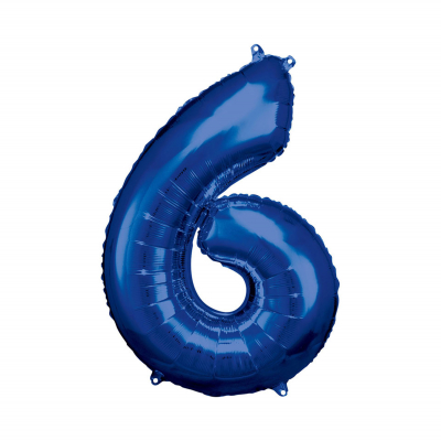 Levně Balónek fóliový 88 cm číslo 06 modrý Albi