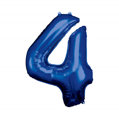 Balónek fóliový 88 cm číslo 04 modrý                    