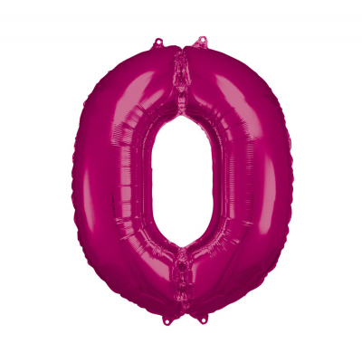 Levně Balónek fóliový 88 cm číslo 0 tm.růžový Albi