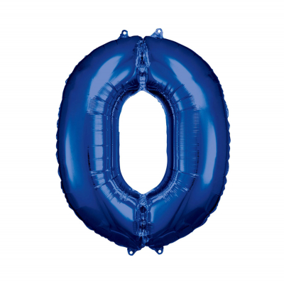 Levně Balónek fóliový 88 cm číslo 0 modrý Albi
