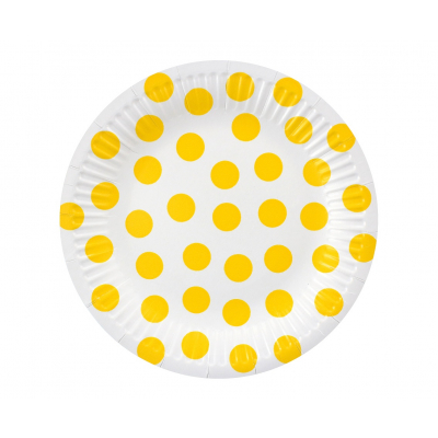 Talíře žluté puntíky 6 ks                    