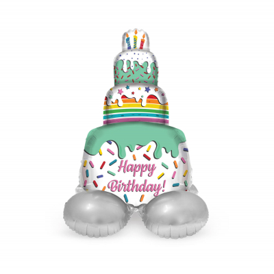 Balónek fóliový AirLoonz Happy Birthday dort 72 cm                    