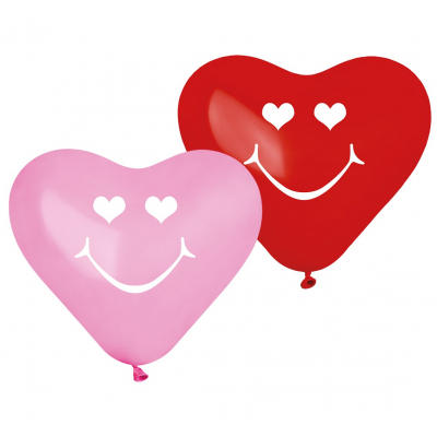 Balónky latexové Srdce červené a růžové 5 ks                    