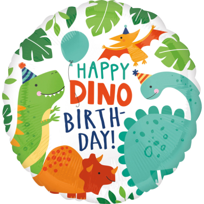 Balónek foliový Happy Birthday dinosauři                    