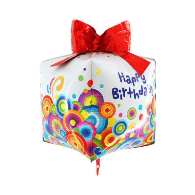 Balónek fóliový Happy Birthday 3D dárek                    