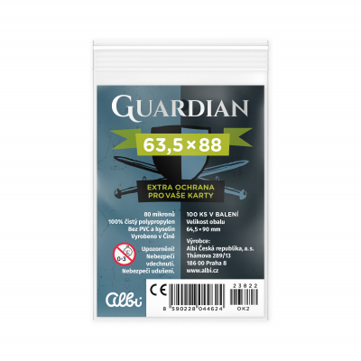 Obaly na karty Guardian pro karty 63,5 × 88 mm - 100 ks                    