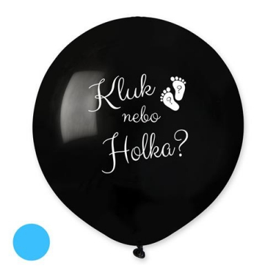 Balónek latexový kluk nebo holka 50 cm - konfety modré                    