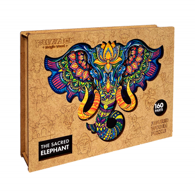 Dřevěné puzzle - Posvátný slon                    