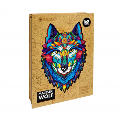 Dřevěné puzzle - Majestátní vlk                    