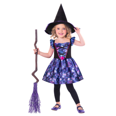 Kostým dětský čarodějka s kloboukem vel.4-6 roky                    