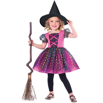 Kostým dětský Čarodějka s kloboukem vel.2-3 roky                    