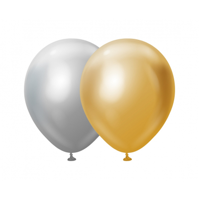 Balónky latexové zlaté, stříbrné 50 ks                    