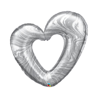 Balónek fóliový srdce stříbrné                    