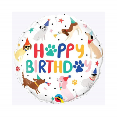 Balónek fóliový Happy Birthday pejsci                    