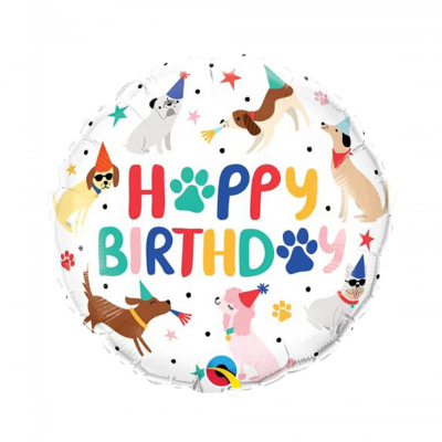 Balónek fóliový Happy Birthday pejsci                    