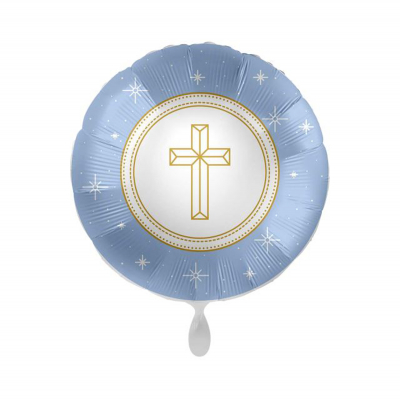 Balónek fóliový Kříž modrý                    