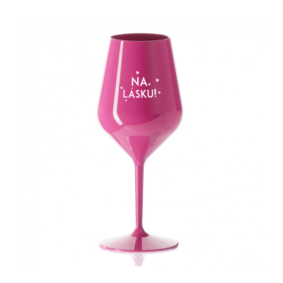 Vinná sklenice růžová - Na lásku                    
