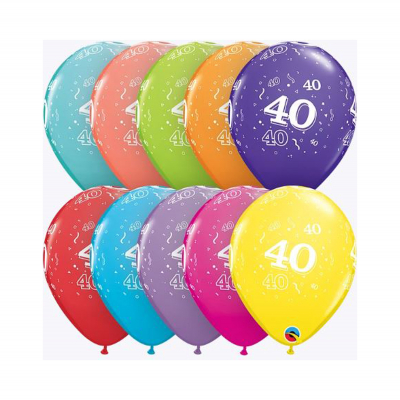 Balónky latexové Ročník 40 barevné 6 ks                    