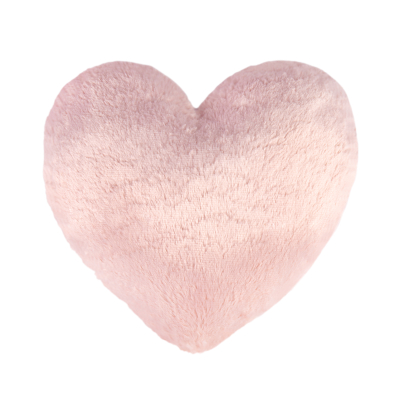                             Plyšový polštář - Růžové srdce                        