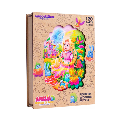 Levně Dřevěné barevné puzzle - Amelia Princezna Magie Puzzler