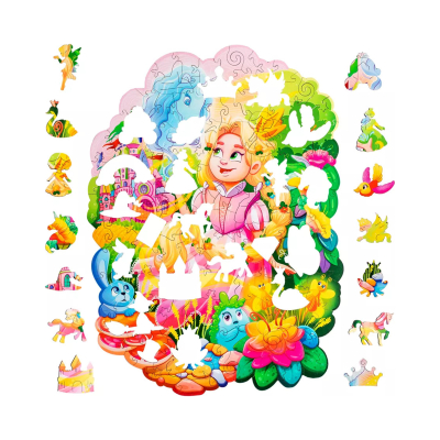                             Dřevěné barevné puzzle - Amelia Princezna Magie                        