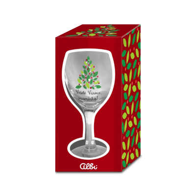                             Vánoční sklenice na víno - Maminka                        