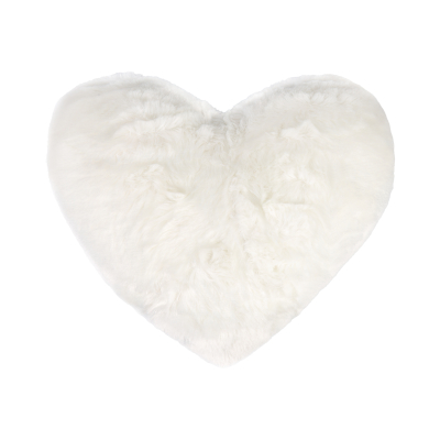                             Plyšový polštář - Bílé srdce                        