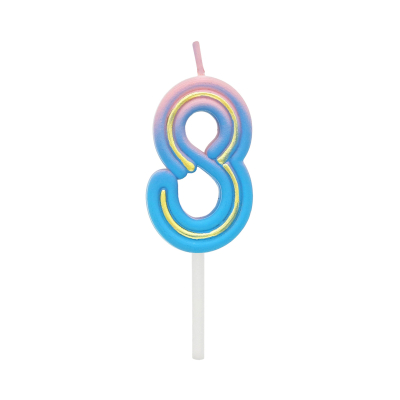 Svíčky dortové Neon růžovo-modrá čísla                    